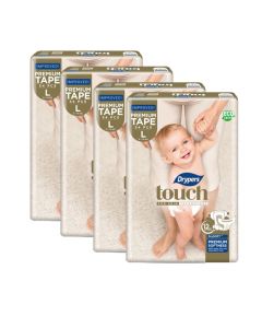 Drypers Touch L 54s x 4 packs (9 - 14kg) 224pcs/box
