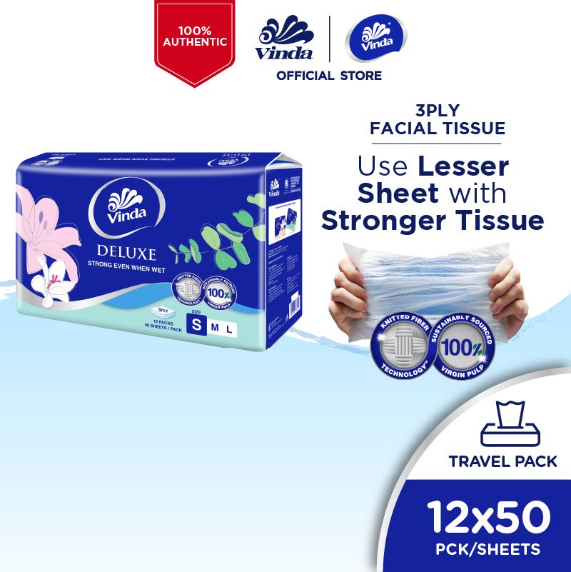 Vinda Deluxe Travel Pack Tissue (12x50s)
