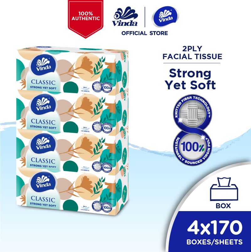 Vinda Classic Box Facial Tissue 2-ply (4x170s)