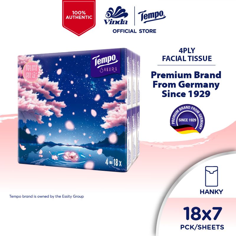 Tempo Pocket Hanky 4ply Sakura Limited Edition (18x7s)