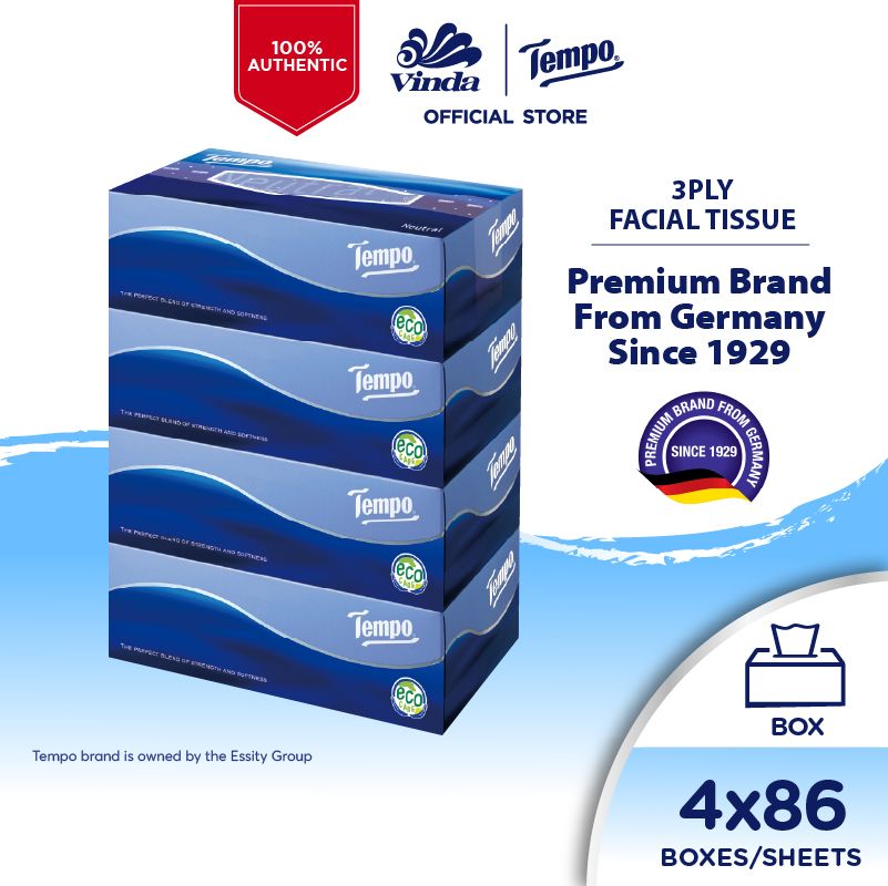 Tempo Box Facial Tissue 3ply Neutral Limited Edition (4x86s)