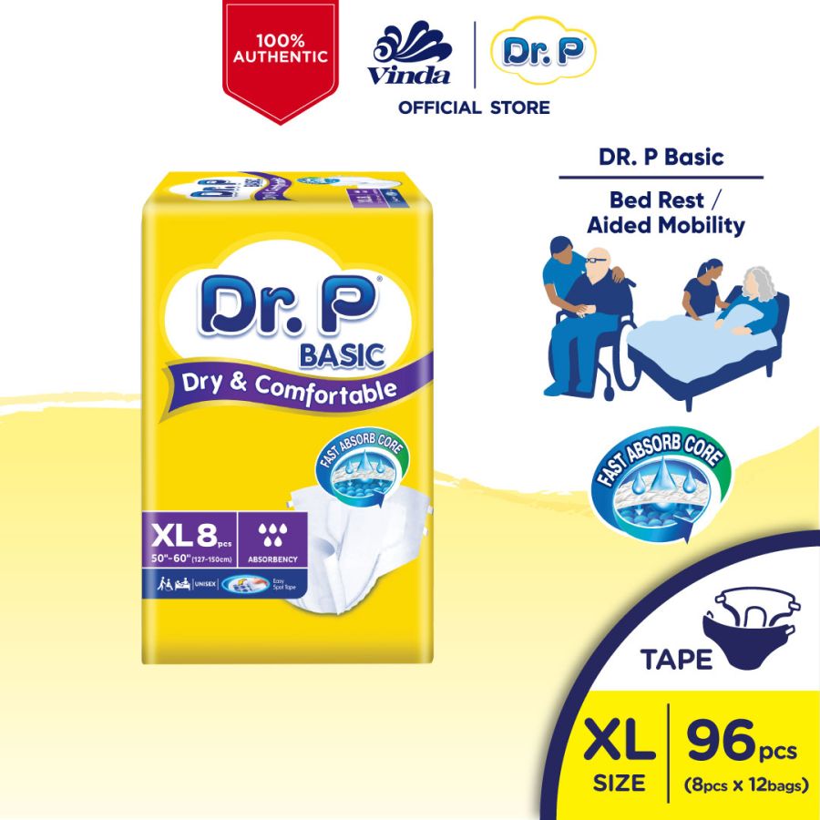 Dr.P Basic Adult Diaper XL (12x8s)
