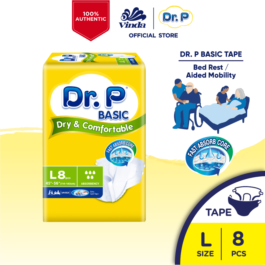 Dr.P Basic Adult Diaper L (8s)