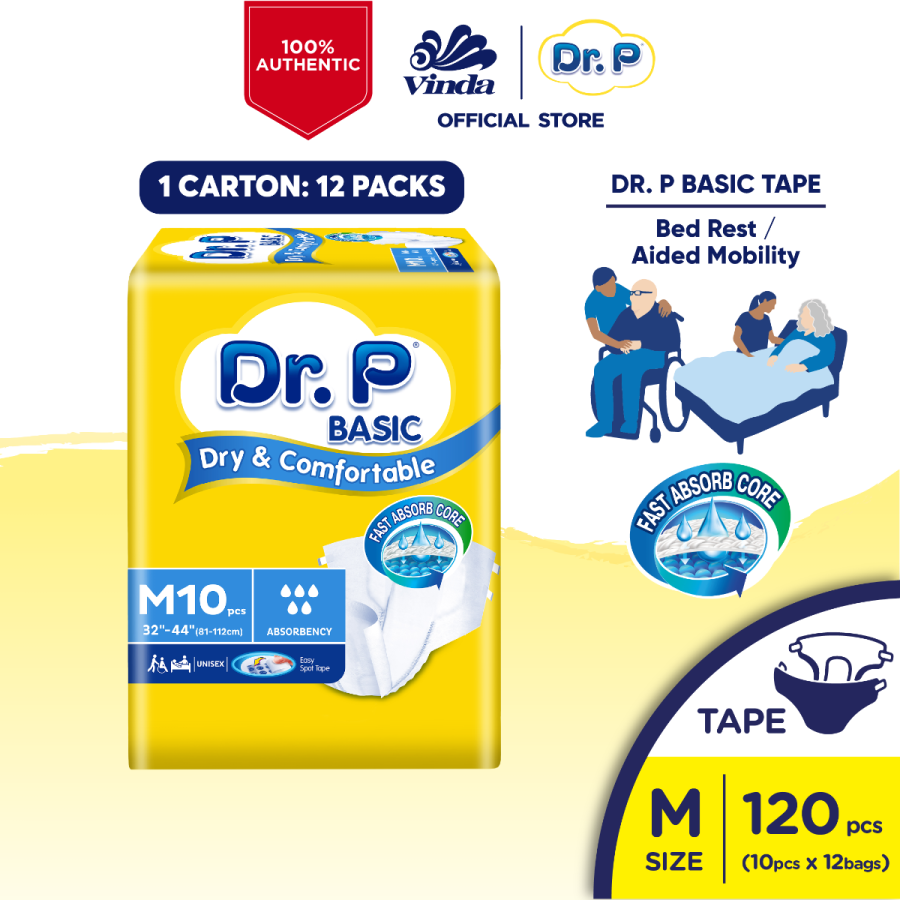 Dr.P Basic Adult Diaper M (12x10s)