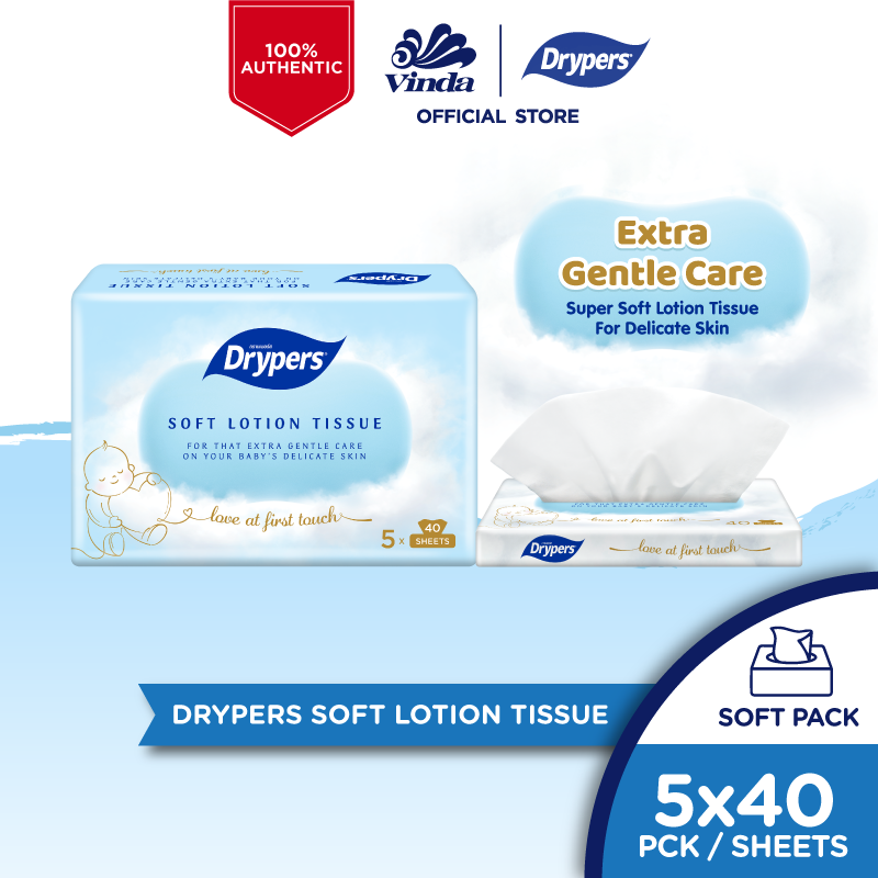 Drypers Soft Lotion Tissue (5x40s)