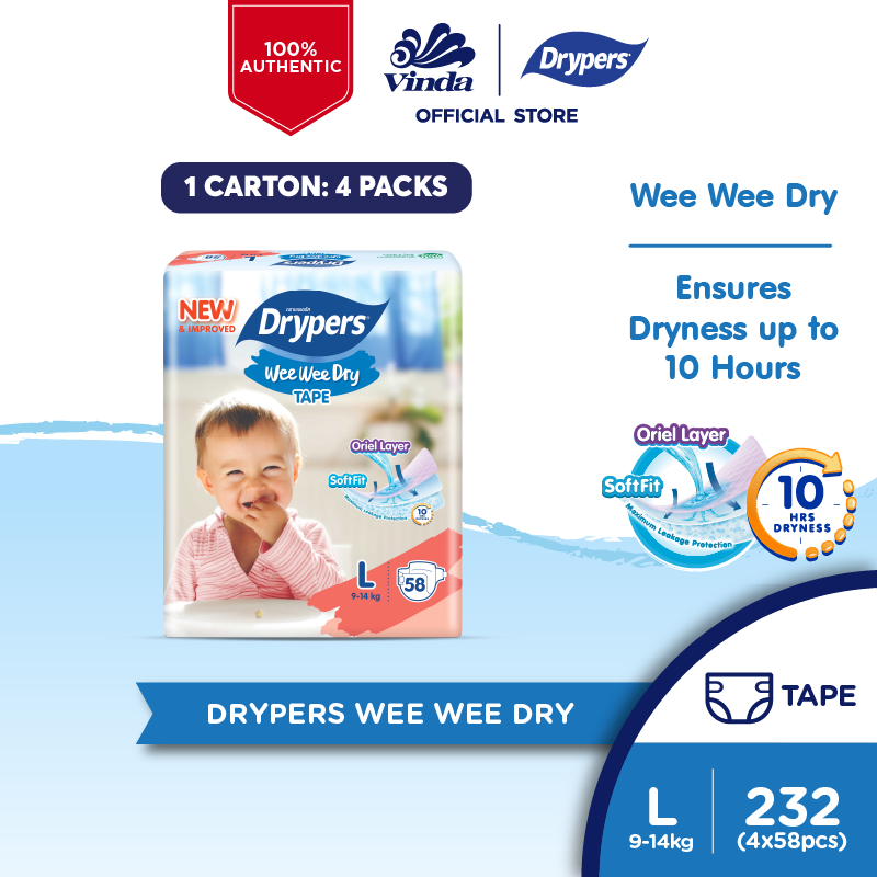 Drypers Wee Wee Dry L (4x58s)