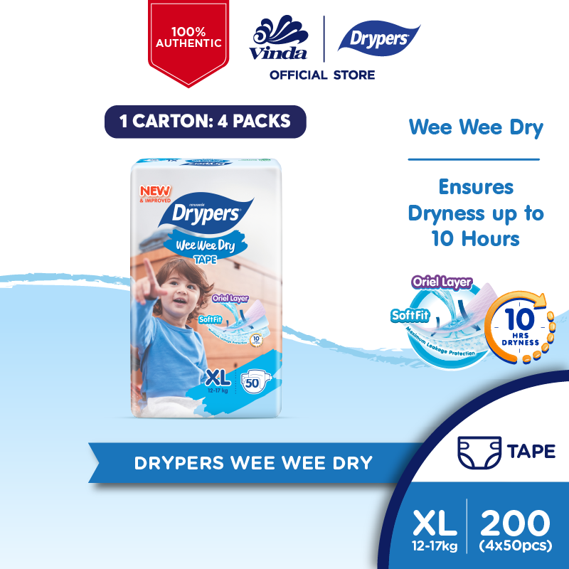 Drypers Wee Wee Dry XL (4x50s)