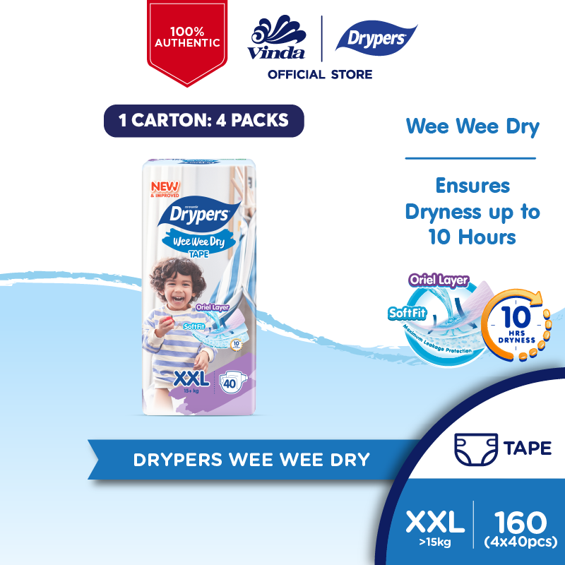 Drypers Wee Wee Dry XXL (4x40s)
