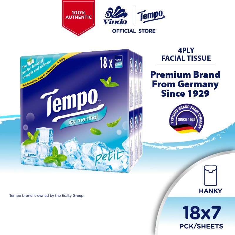 Tempo Petit Hanky 4ply Icy Menthol Limited Edition (18x7s)