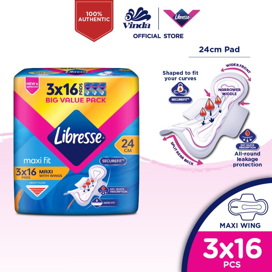 Libresse Maxi Wing 24cm (3x16s)