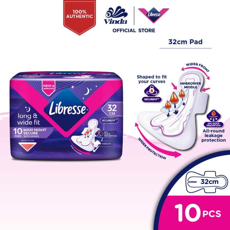 Libresse Wider Back Night Wings 32cm (10s)