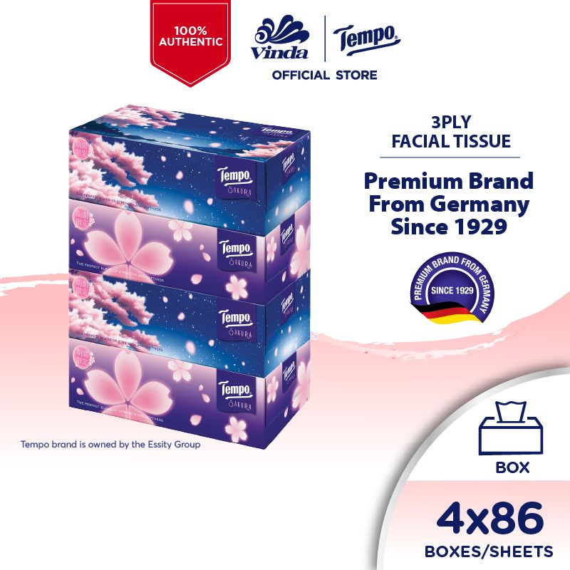 Tempo Box Facial Tissue 3ply Sakura Limited Edition (4x86s)