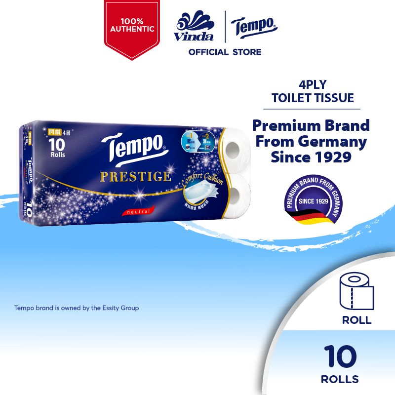 Tempo Prestige Toilet Tissue 4ply Neutral Limited Edition (10 Rolls)