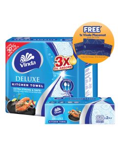 Vinda Deluxe Softpack Kitchen Towel (6x80s) FREE Vinda Placemat
