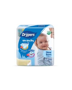 Drypers Wee Wee Dry NB 64s x 4 packs (256pcs)