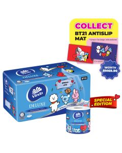 Vinda Deluxe Smooth Feel Toilet Tissue 3ply BT21 Special Edition 16 rolls