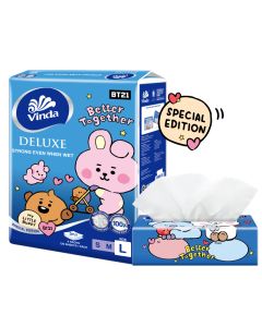 Vinda Deluxe Facial Tissue Large 3ply BT21 (Cooky,Shooky,Koya & PJ) Special Edition (4x120s)